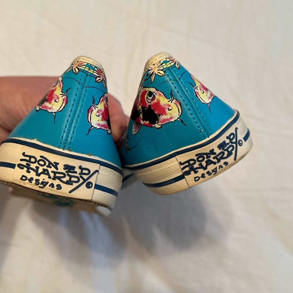 Ed Hardy Graphic Slip On Canvas Ballet Flats - Picture 5 of 9